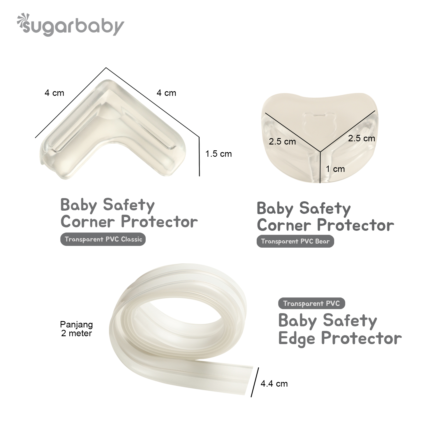 Jual Sugarbaby Baby Safety Edge & Corner Protector Transparant PVC ...