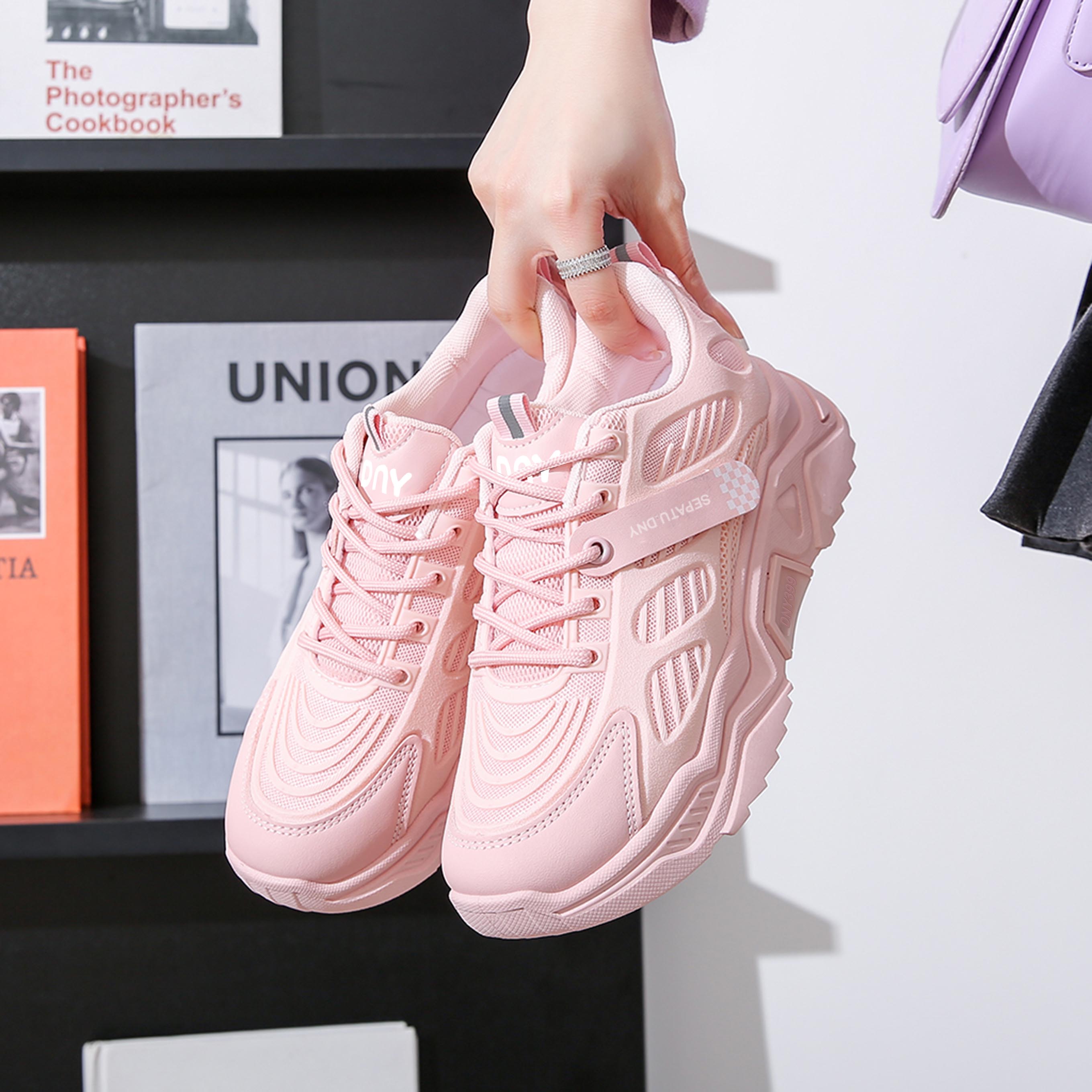 Jual Sepatu DNY Wanita Sport 3cm Mesh Rubber Silicone Sneakers Olahraga ...