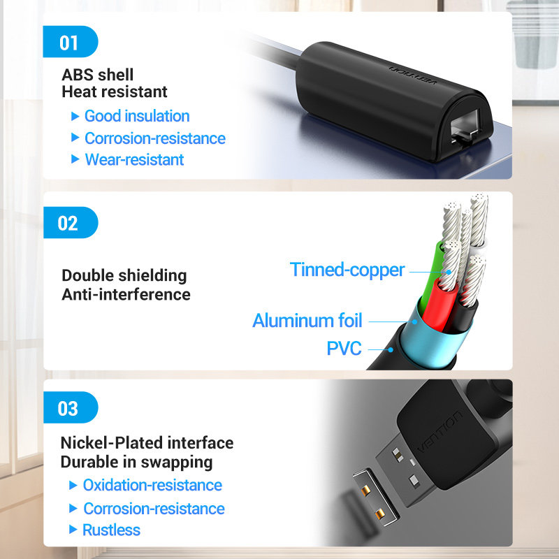 Jual Vention USB A 3.0 to LAN RJ45 Ethernet Adapter High Speed 100Mbps ...