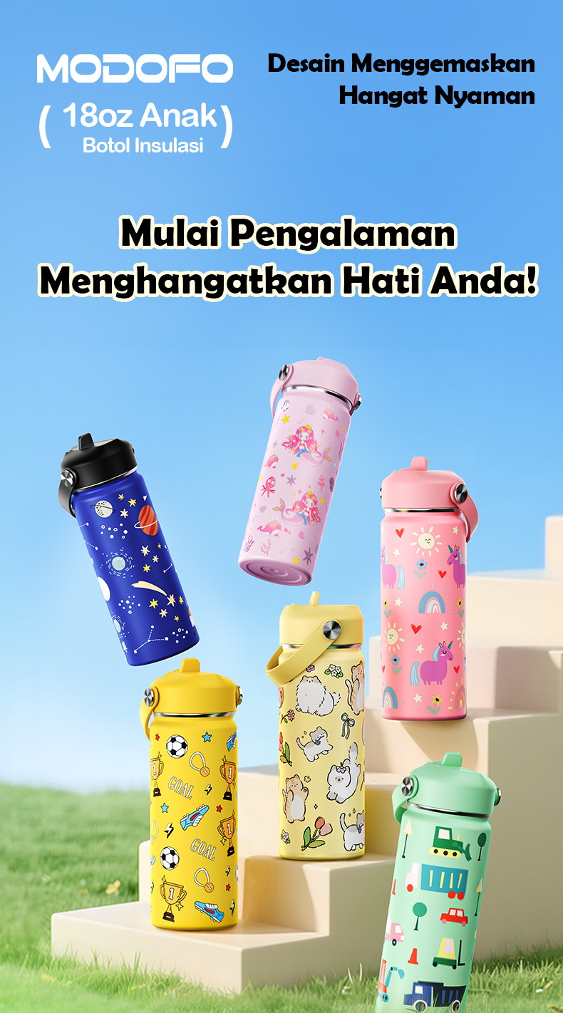 Jual Modofo Botol Minum Anak Aesthetic 530ml Tumbler Stainless Steel ...