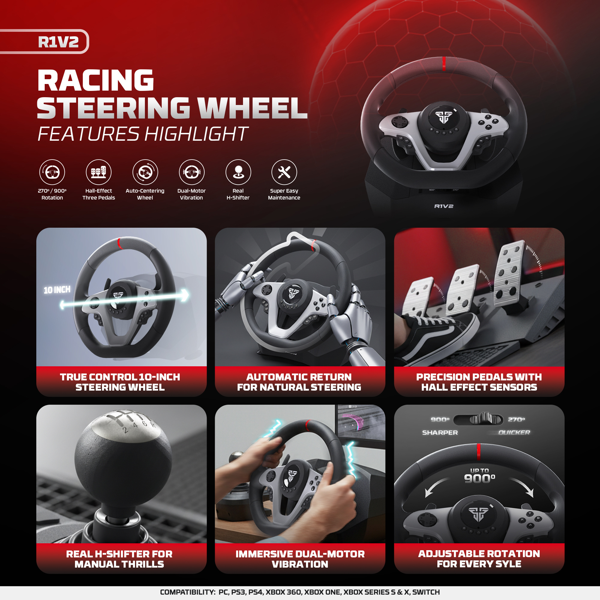 Jual FANTECH R1V2 / R1-V2 / R1 V2 Racing Steering Wheel Simulator ...