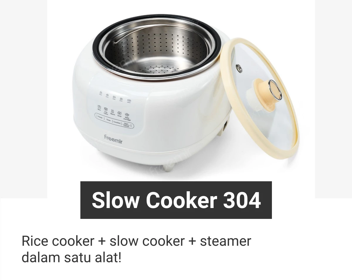 Jual freemir Electric Rice & Slow Cooker 1.2L + Steamer 304 | Magic Com ...