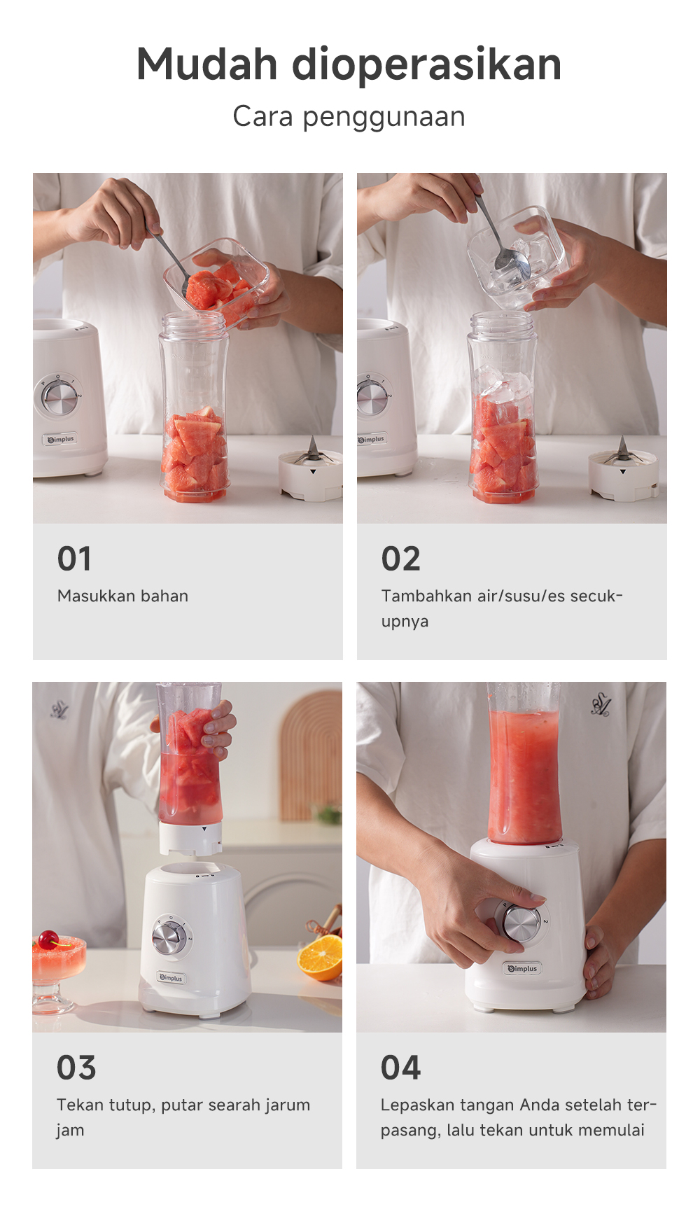 Jual Simplus 2-in-1 Blender 700ml Kapasitas Besar 2 Tumbler Travel Cup ...