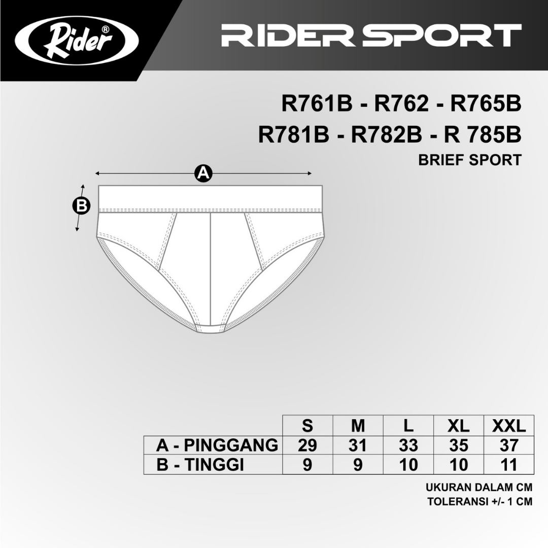 Jual Rider Sport Brief - Celana Dalam Pria R761B isi 3 Pcs | Shopee ...