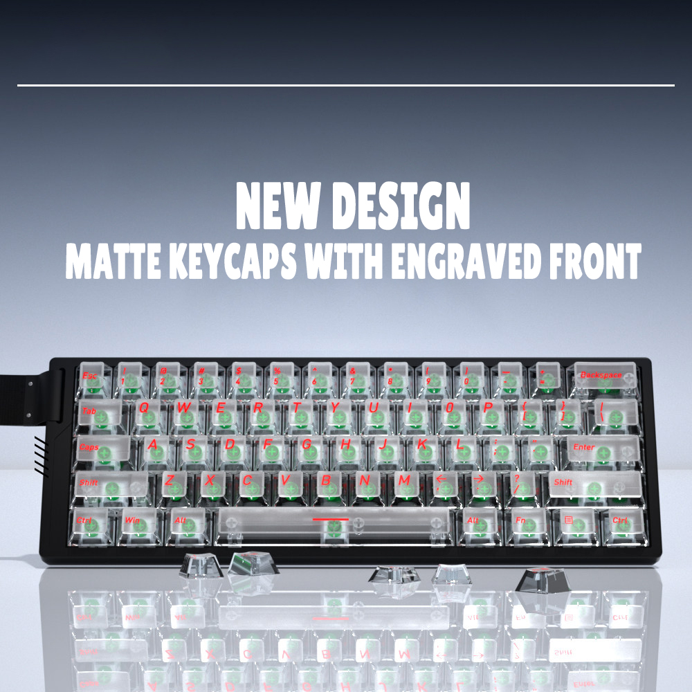 Jual ZIFRIEND Matte Transparent keycaps 130 Keys Dye Sublimation Cherry ...