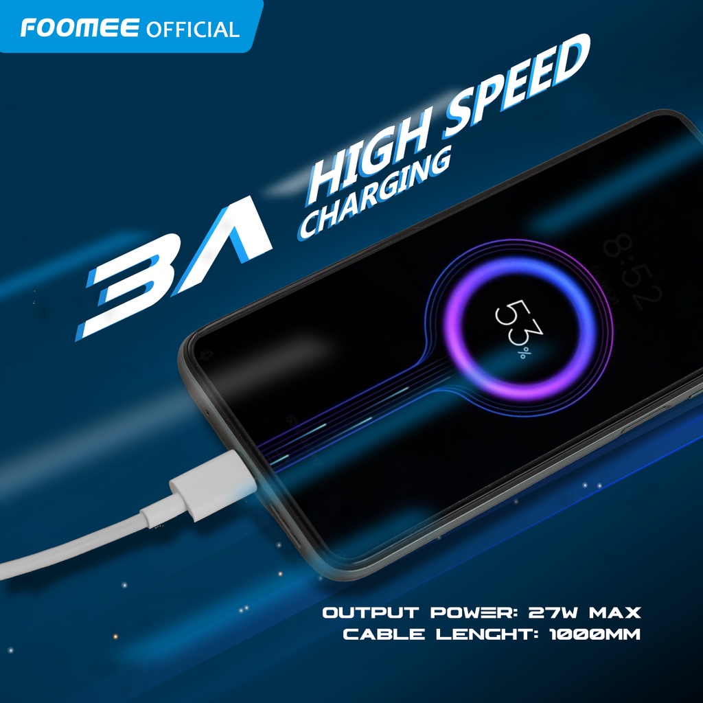 Jual Foomee FD103-L Kabel Lightning iPhone PD 27W Fast Charging Type-C ...