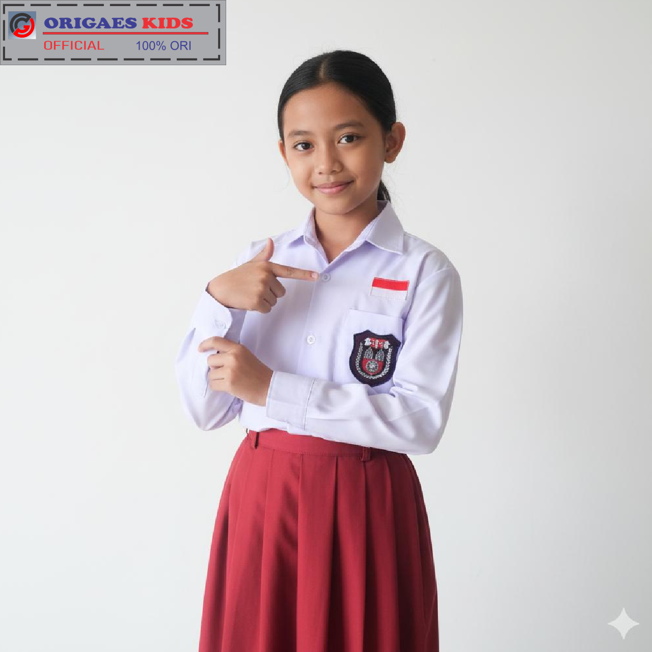 Jual ORIGAES KIDS - Setelan lengkap Seragam putih merah hijab perempuan ...