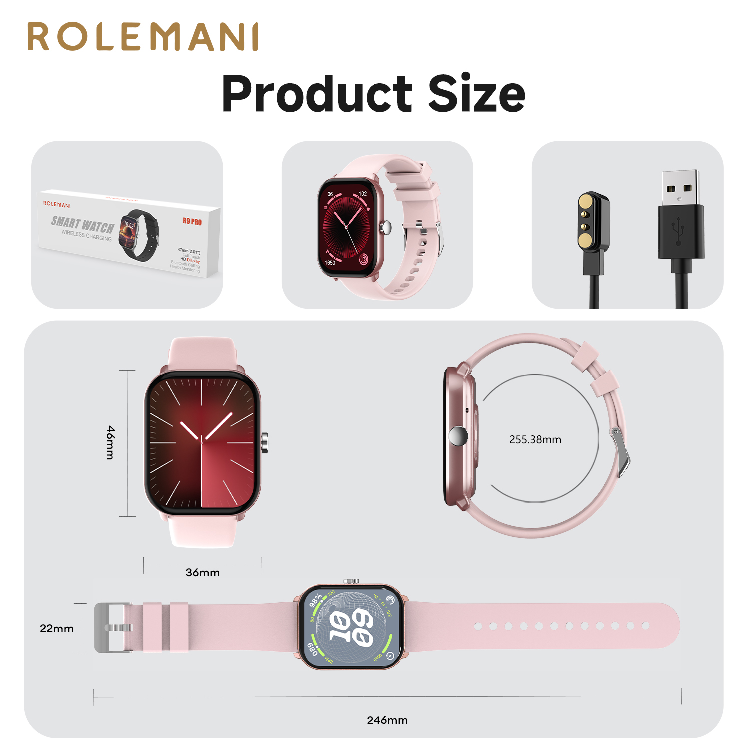 Jual {New} Rolemani R9 Pro Jam Tangan Smartwatch Asli Waterproof IP68 ...