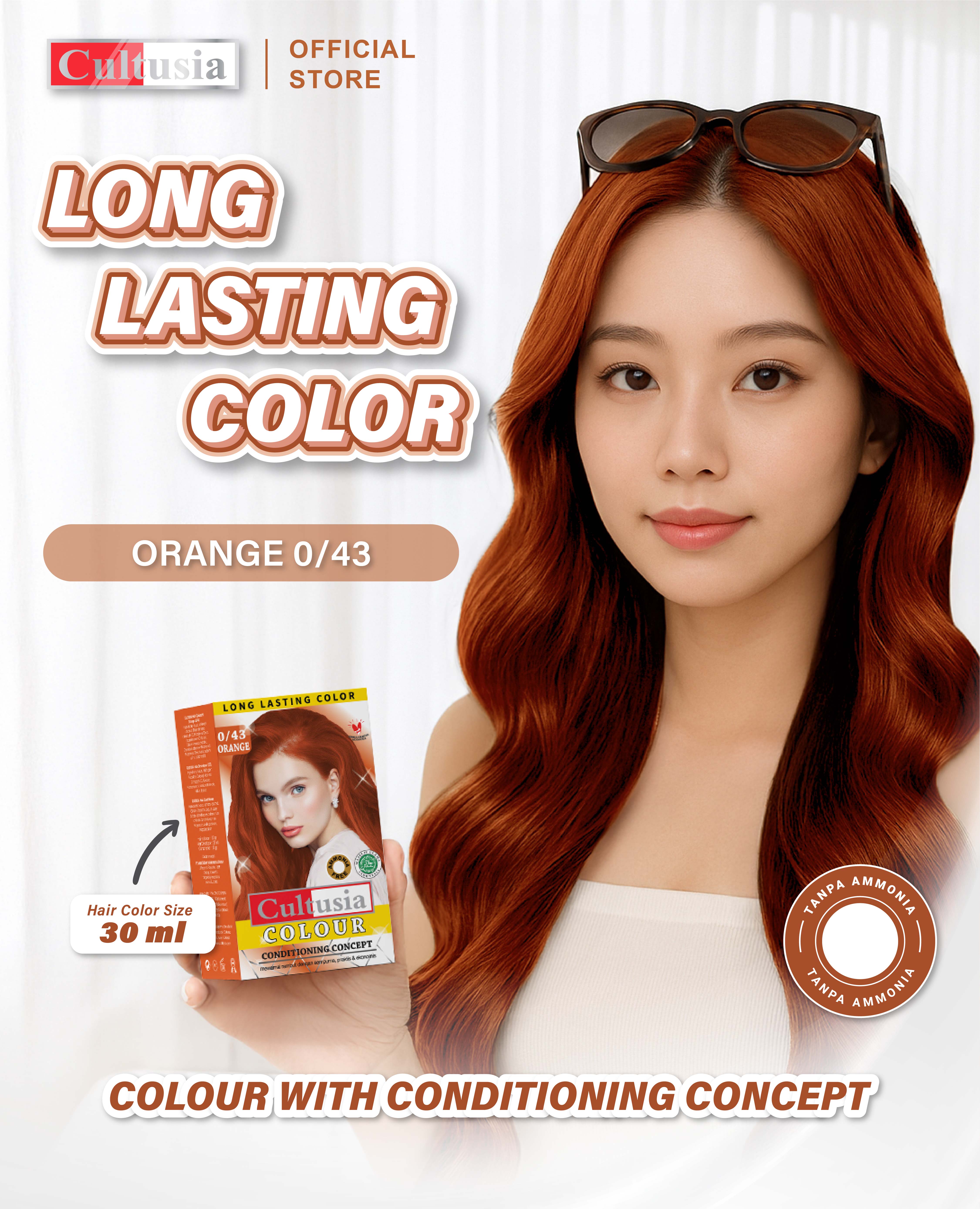 Jual Cultusia Cat Rambut Hair Color Orange 0/43 30 ML | Shopee Indonesia