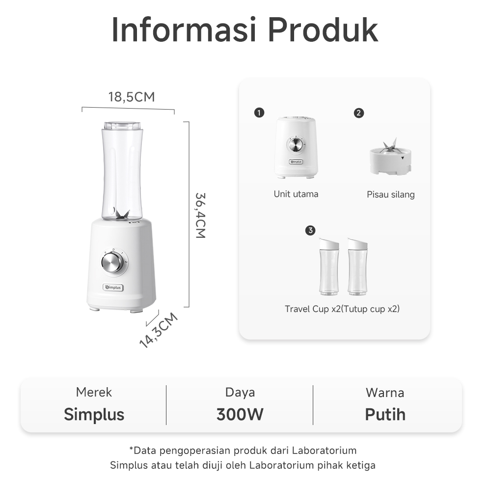 Jual Simplus 2-in-1 Blender 700ml Kapasitas Besar 2 Tumbler Travel Cup ...