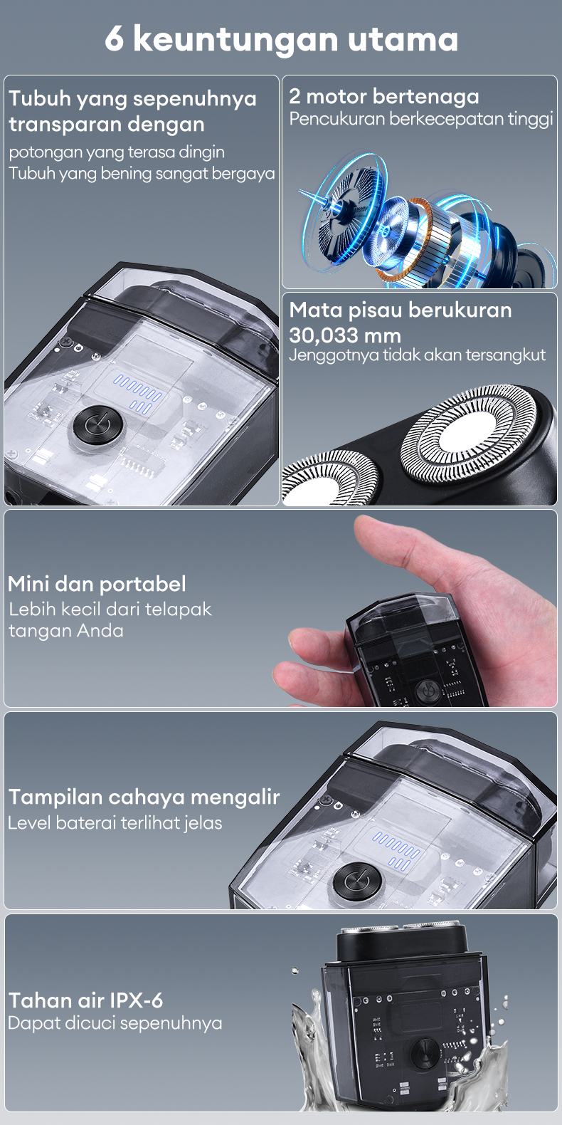 Jual JVJH Cukuran Kumis dan Jenggot Elektrik Pria Mesin Cukur Portable ...
