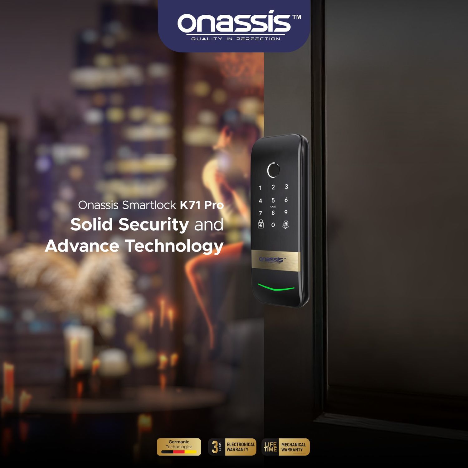 Jual Onassis Smart Lock K71 Pro - Fingerprint | RFID Card Apps | Shopee ...