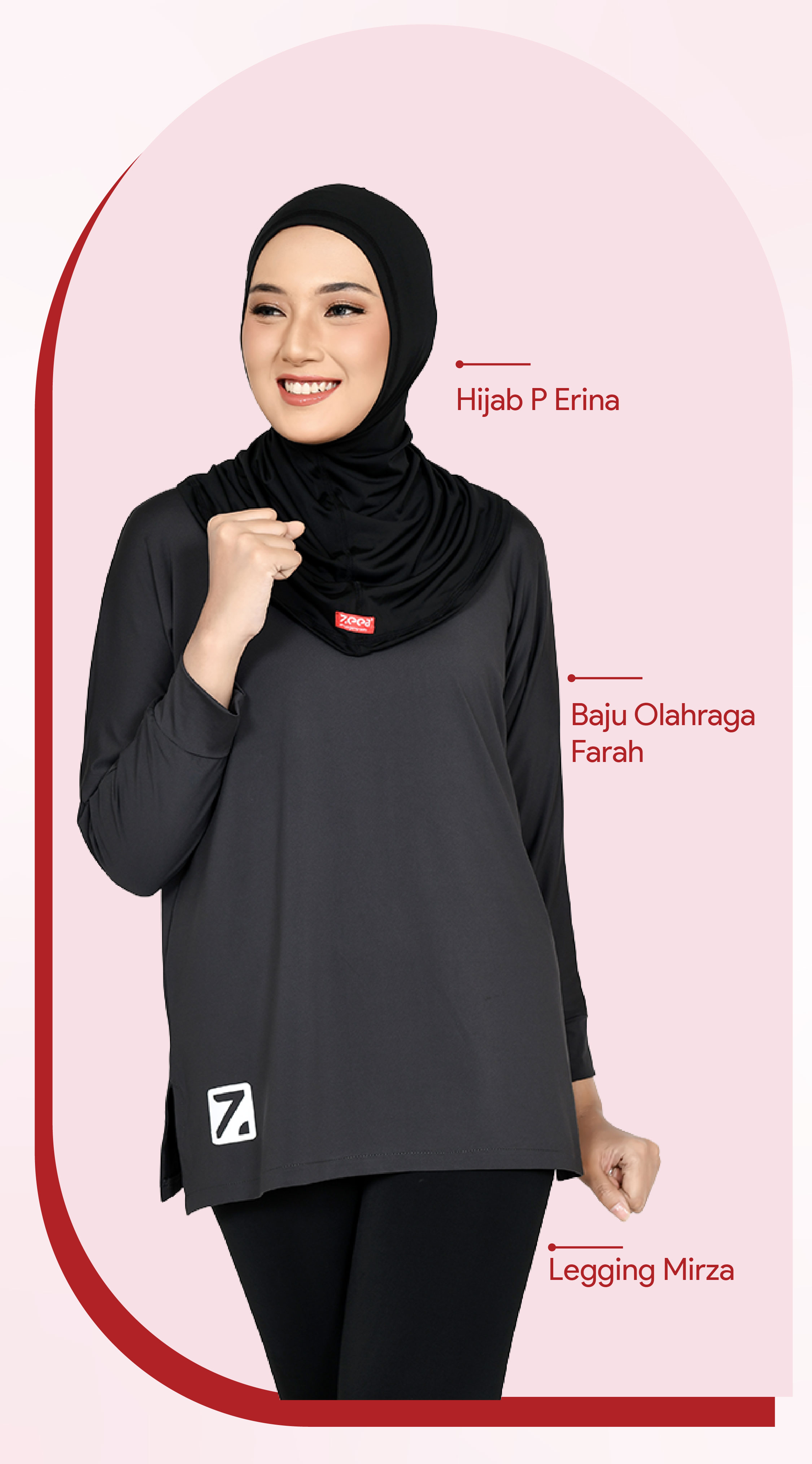 Jual Zeea Baju Olahraga Wanita Muslimah Fabric Quick Dry Inner Farah ...