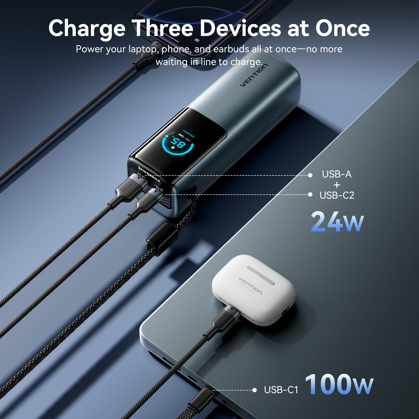 Jual [Tersertifikasi CCC] Vention Universal Powerbank 20000mAh 100W ...