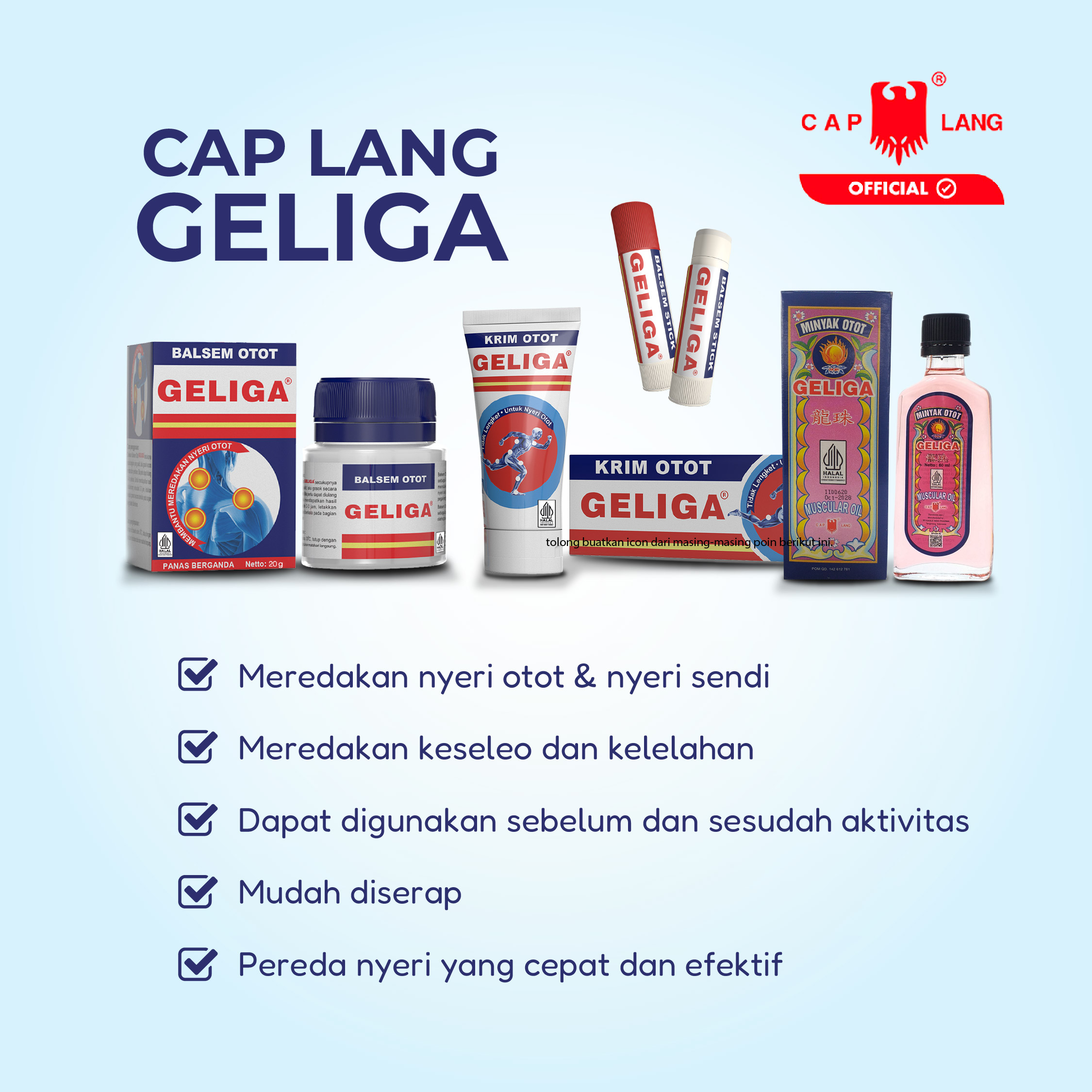 Jual Cap Lang 3 pcs GPU Oil Sereh 100ml Gratis 1 pcs Balsem Otot Geliga ...