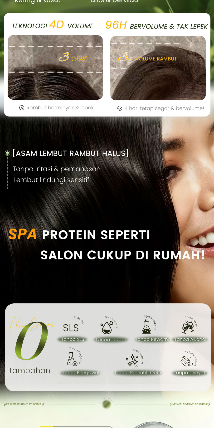 Jual Cantik Hutan Hair Mask Rosemary & Keratin | Krim Pelurus Rambut ...