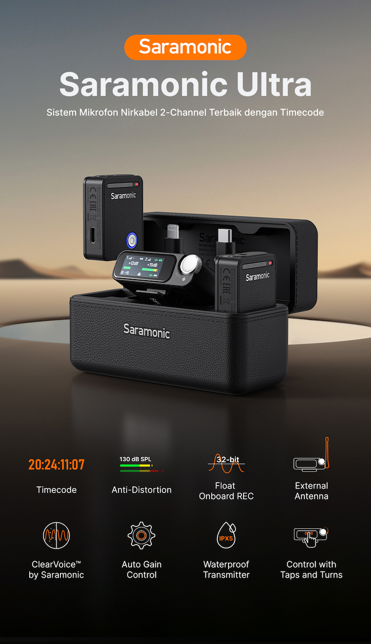 Jual Saramonic Ultra Ultimate 2-Channel Wireless Clip On