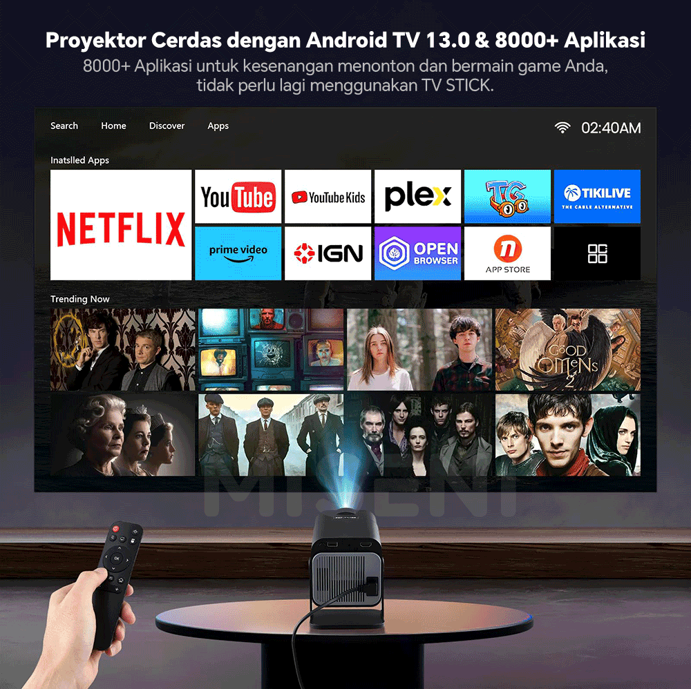 Jual MISENI Proyector Android 4K WIFI Bluetooth HY320/HY300 WiFi6 Dual ...