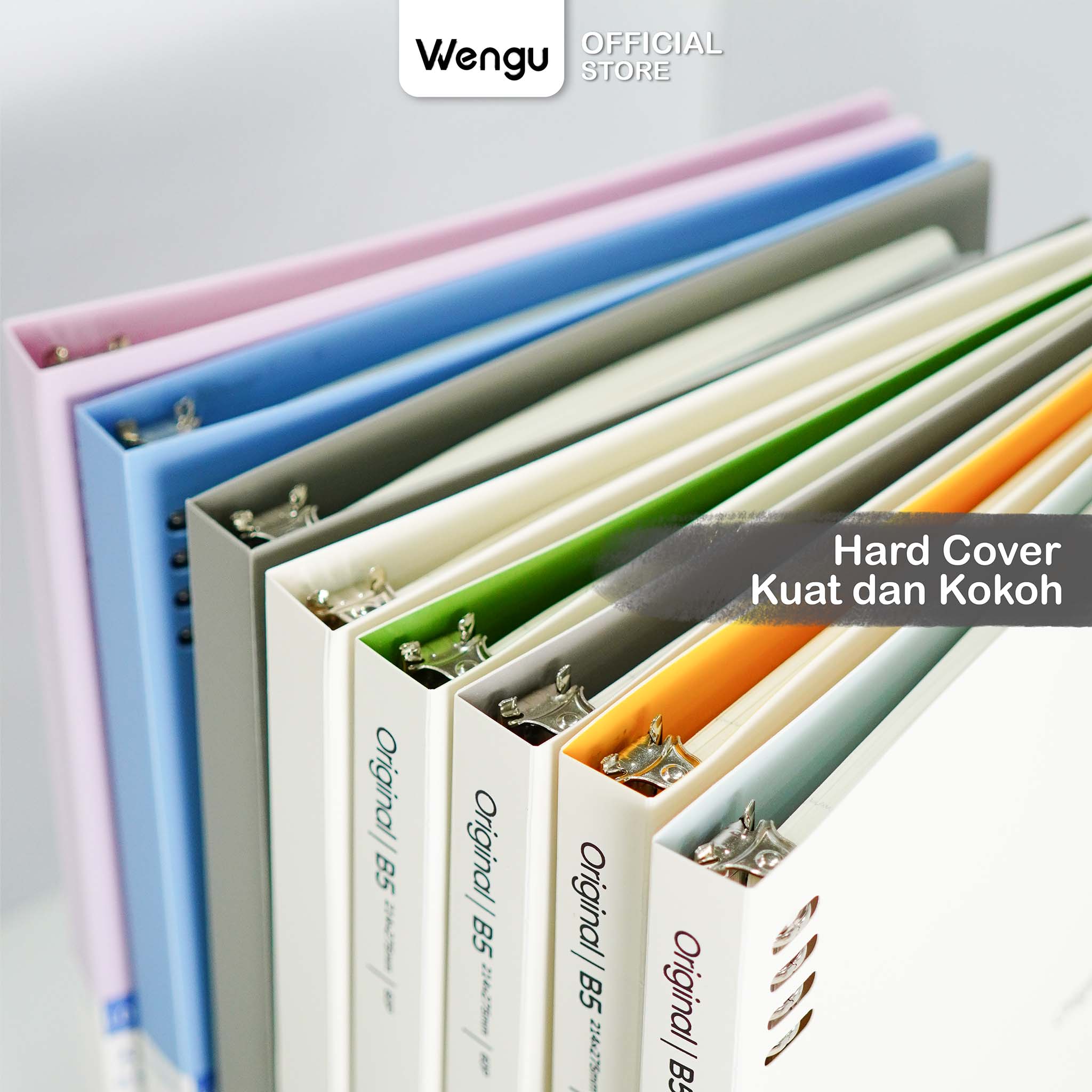 Jual [BARU] Wengu Binder A5 B5 Isi 60 Lembar Ring Besi Polos Simple ...