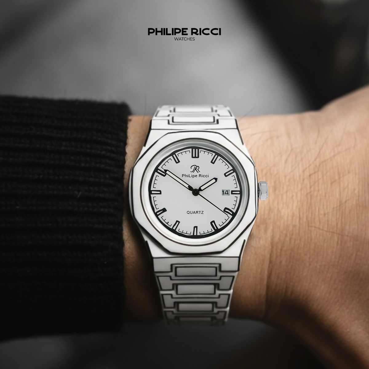 Jual PhiLipe Ricci Jam Tangan Pria Hitam Analog Simple 100% Original ...