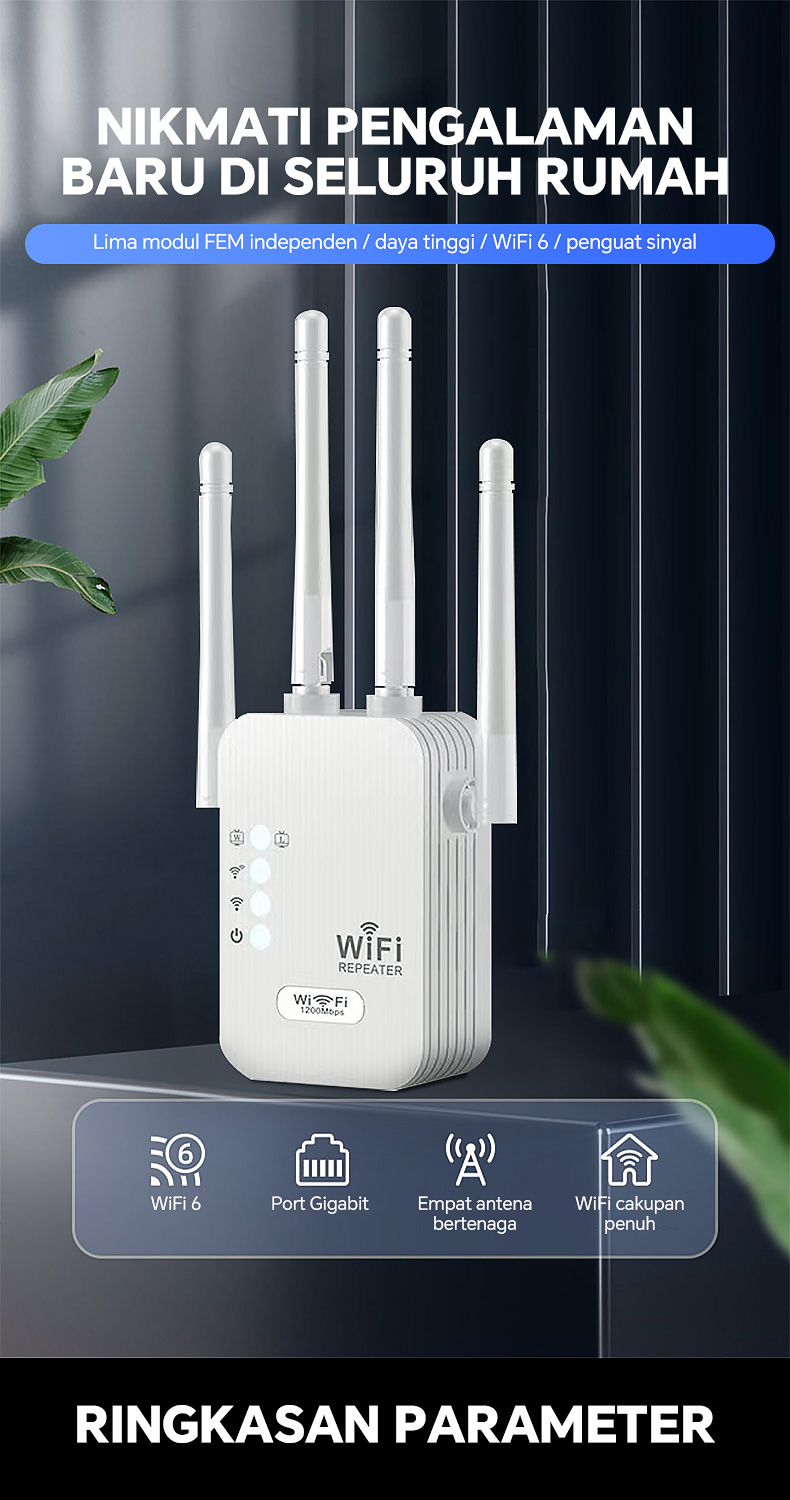 Jual Alam Wifi Repeater/1200Mbps Wifi Range Extender/2.4G WiFi Signal ...