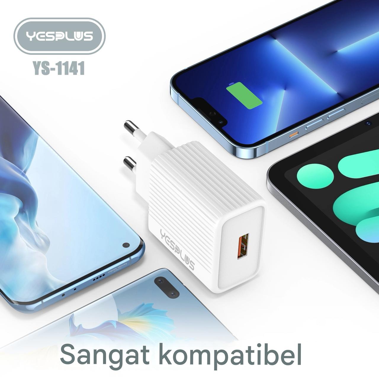 Jual Charger YESPLUS YS-1141 USB Quick Charge 3A Fast Charging Smart ...