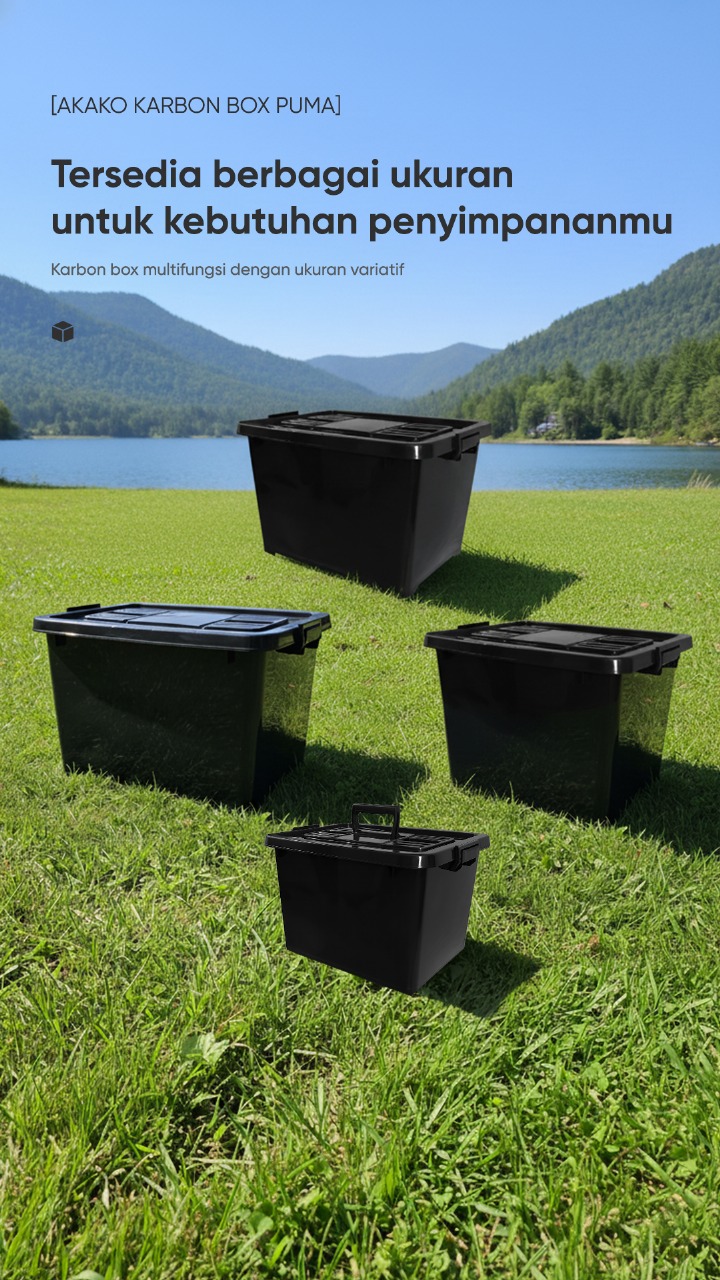 Jual AKAKO - Karbon Box PUMA Hitam Black JUMBO BESAR RODA Kontainer Box ...