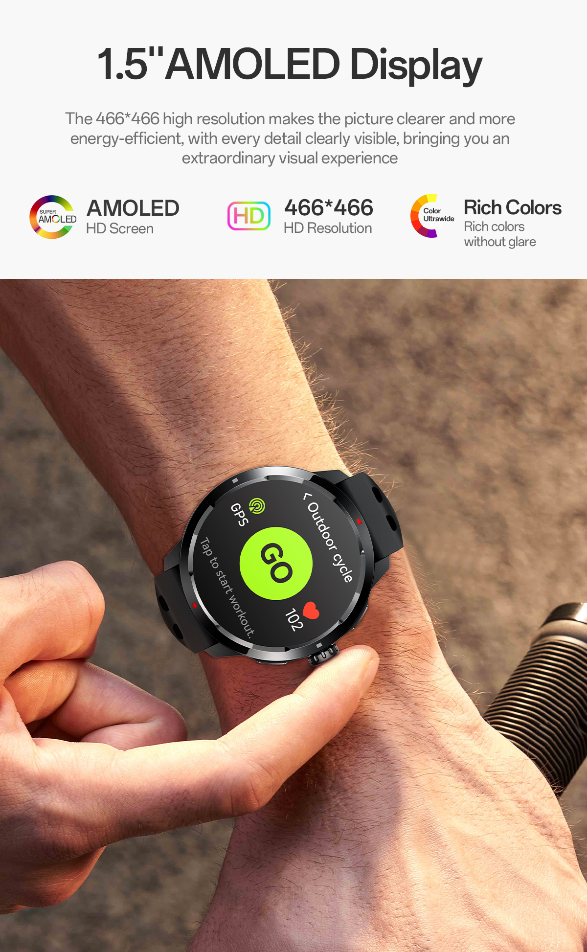 Jual [NEW GPS] Aolon Ocean Smartwatch GPS Layer 1.5''Amoled Tahan Air ...