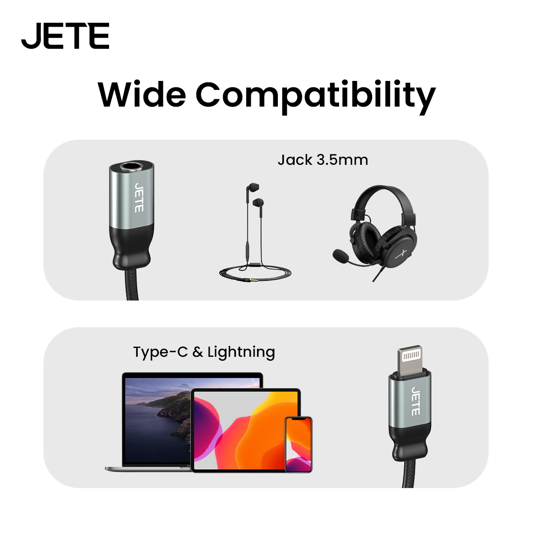 Jual OTG Converter JETE OX Audio Adapter Connector Lightning Type C ...
