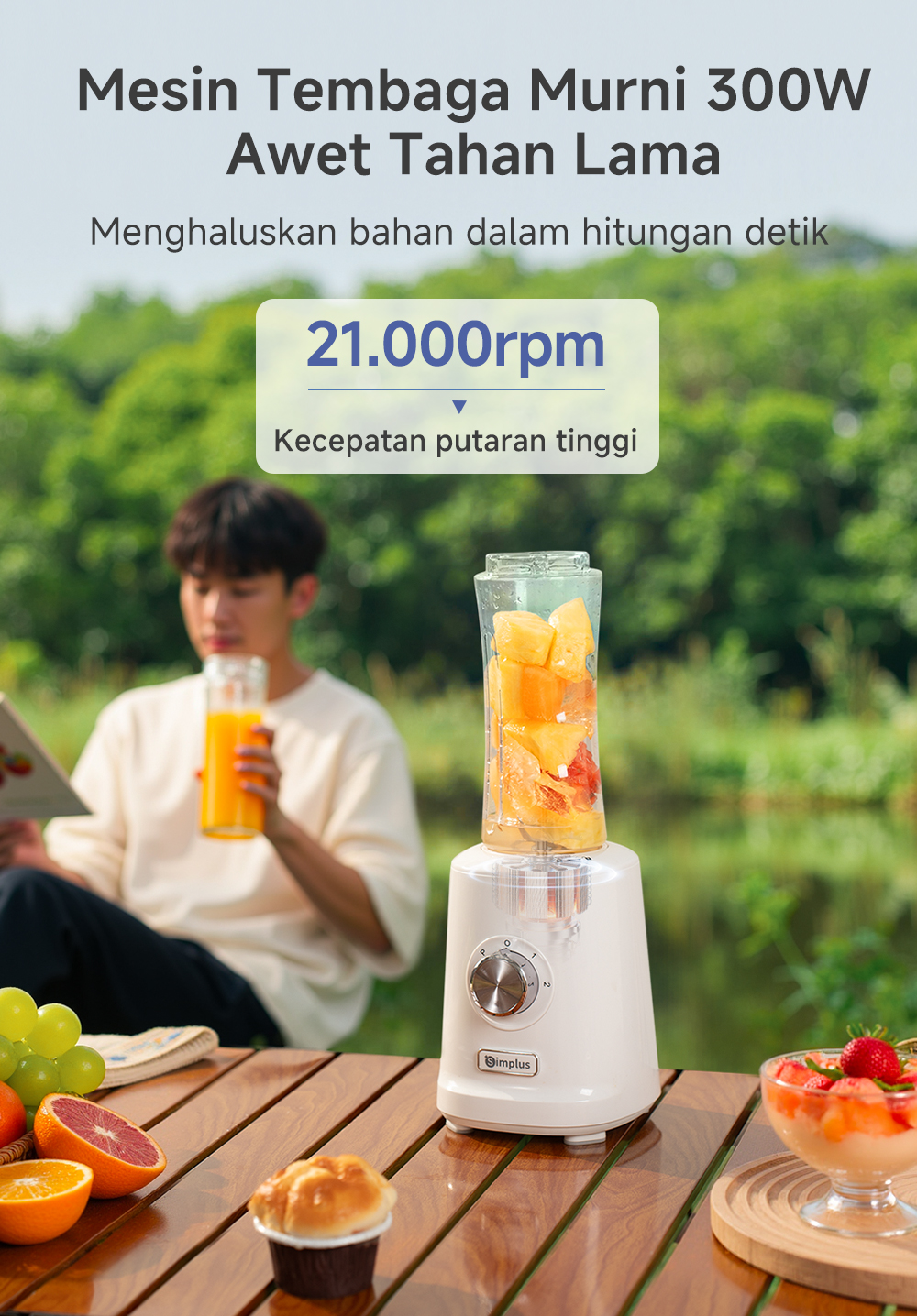 Jual Simplus 2-in-1 Blender 700ml Kapasitas Besar 2 Tumbler Travel Cup ...