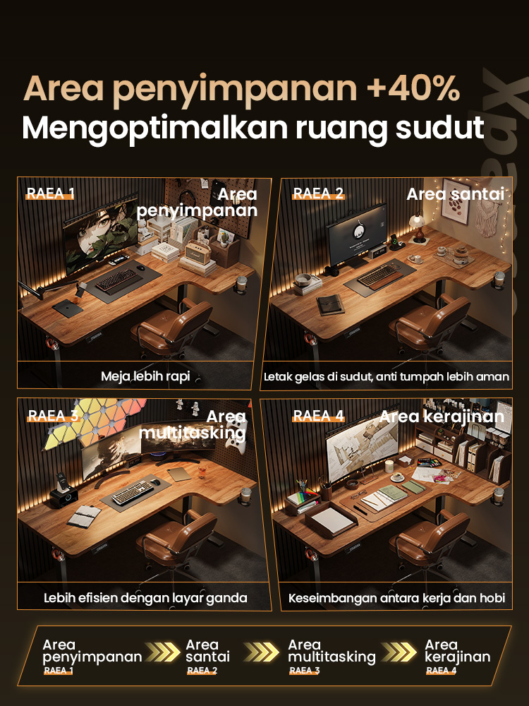 Jual Xpanse Meja L Elektrik Adjustable Desk Ganti Baru Meja Kerja Sudut ...