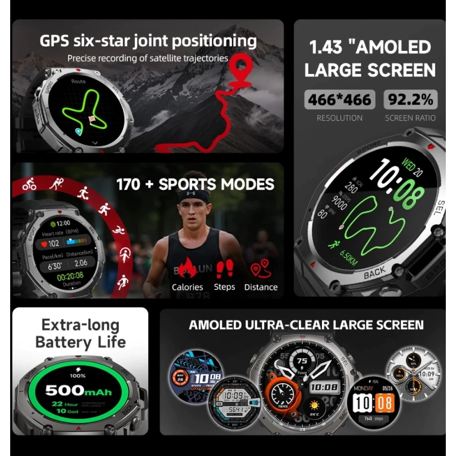 Jual [Bonus Smartwatch R1 + Strap] Cityjungle Smartwatch GPS 2 AMOLED 1 ...