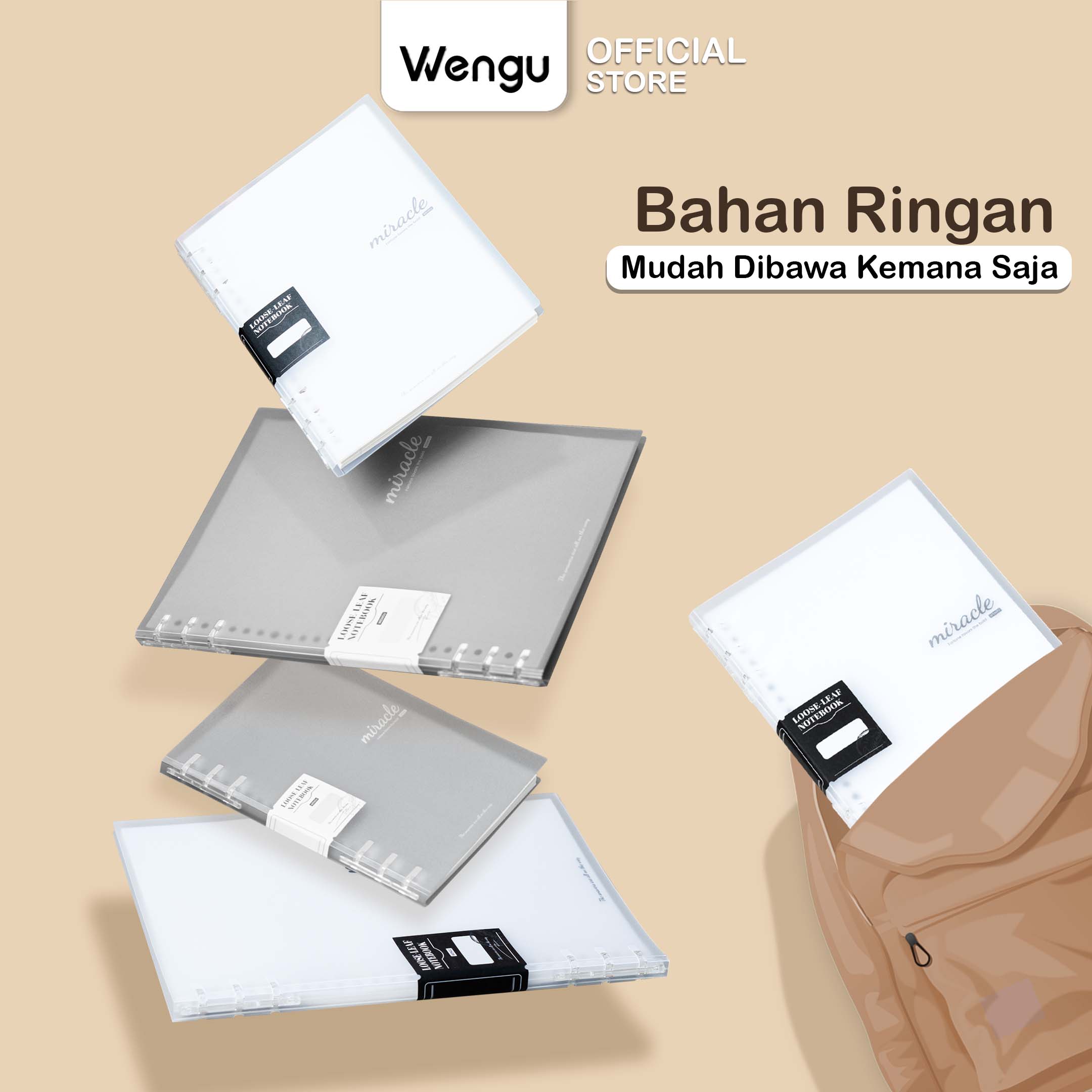 Jual [BARU] Wengu Binder Notebook A5 & B5 Refillable Buku Tulis Simple ...