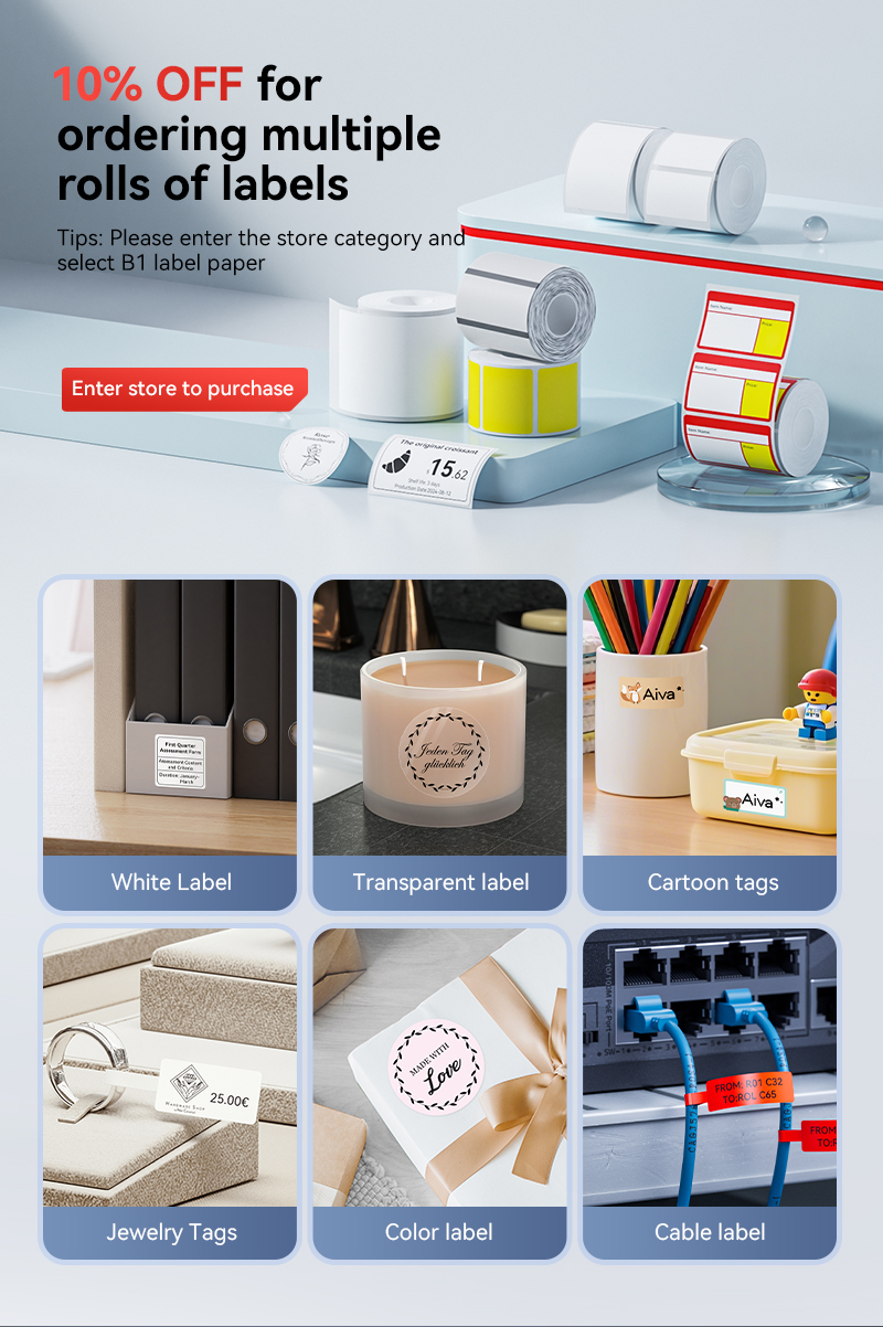 Jual NIIMBOT B21/B1/B3S Kertas Label Kartun Warna Baru, Stiker Perekat ...