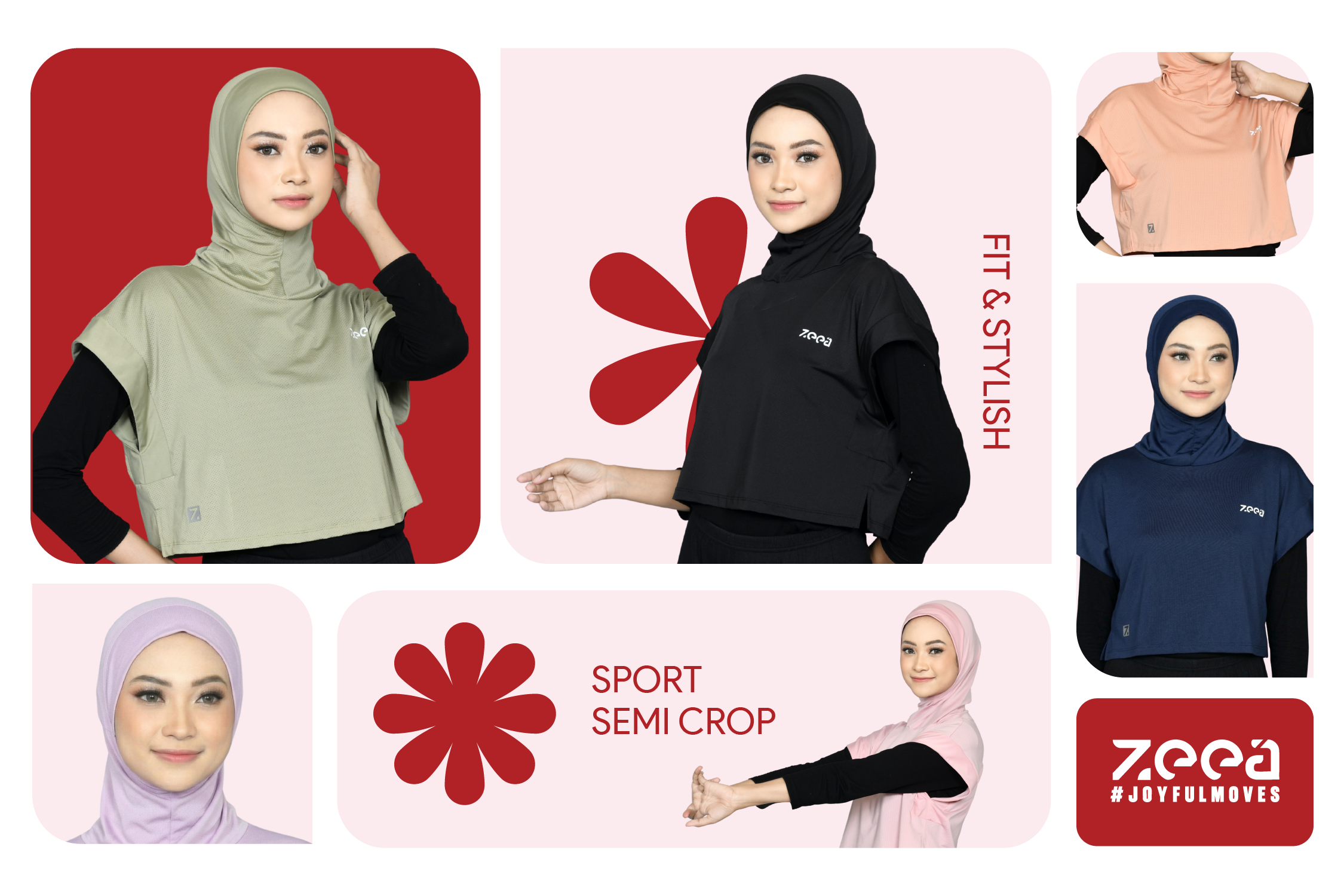 Jual Zeea Outer Sport Hijab Olahraga Wanita Muslimah Hayfa P Rahaf ...