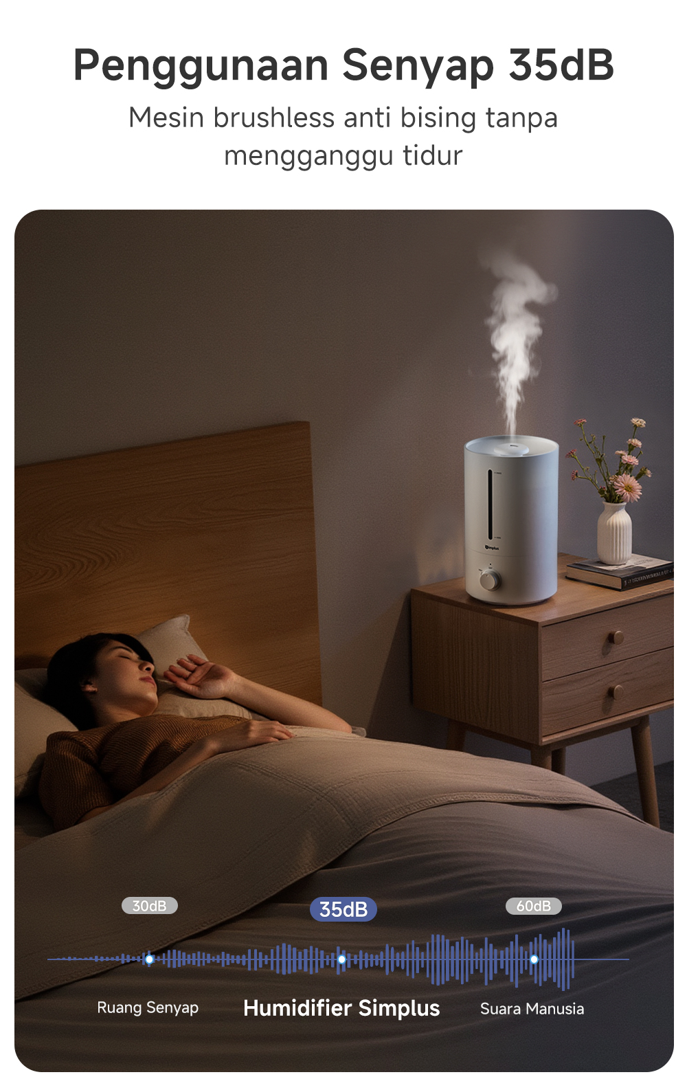 Jual Simplus Smart Humidifier Aroma Diffuser Humidifier Rumah Tangga 4 ...
