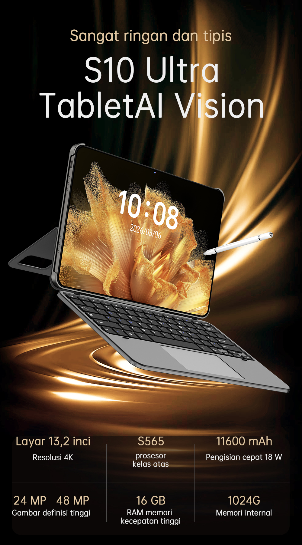 Jual [FREE PEN Keyboar]Luxis Tablet S10UItra (16GB+1024GB)Android16 ...
