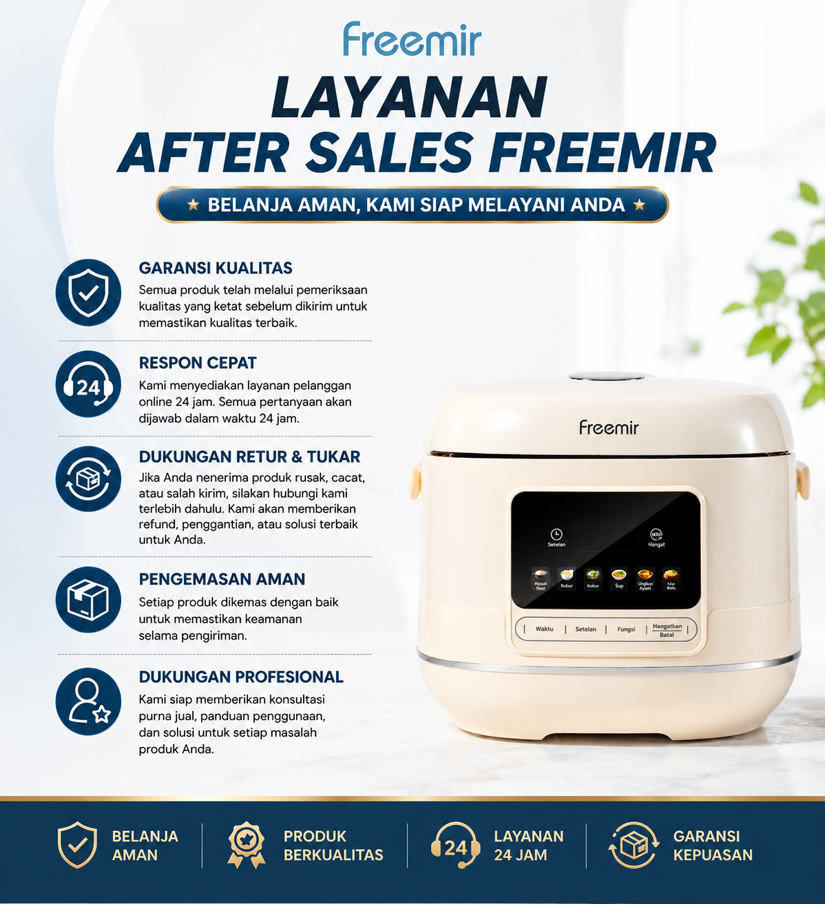 Jual [free Gift] freemir electric Smart Rice Cooker Titanium Coating 1 ...