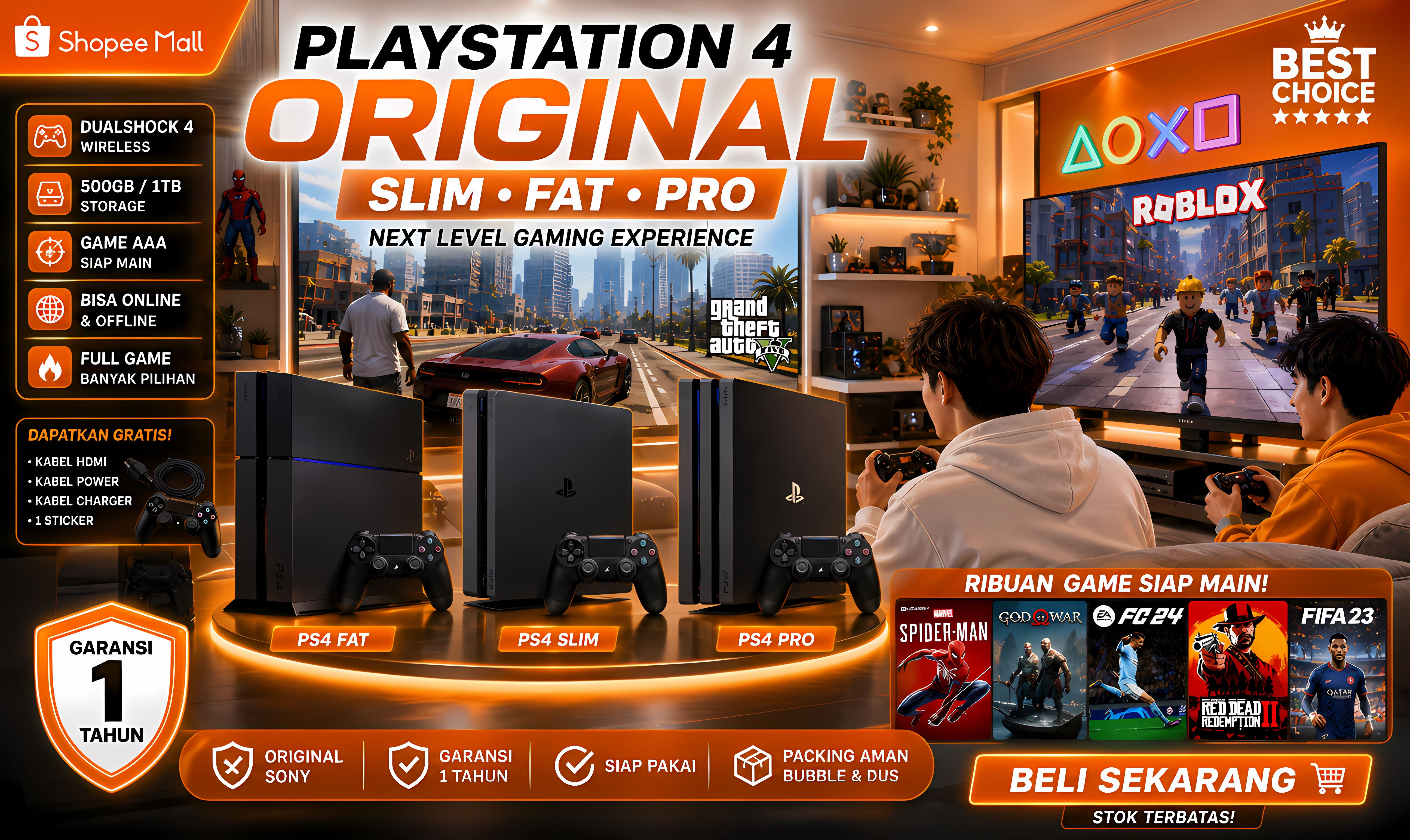 Jual Ps4 [ROYALGAMING] Sony Playstation 4 Fat 1tb Original | 500Gb ...