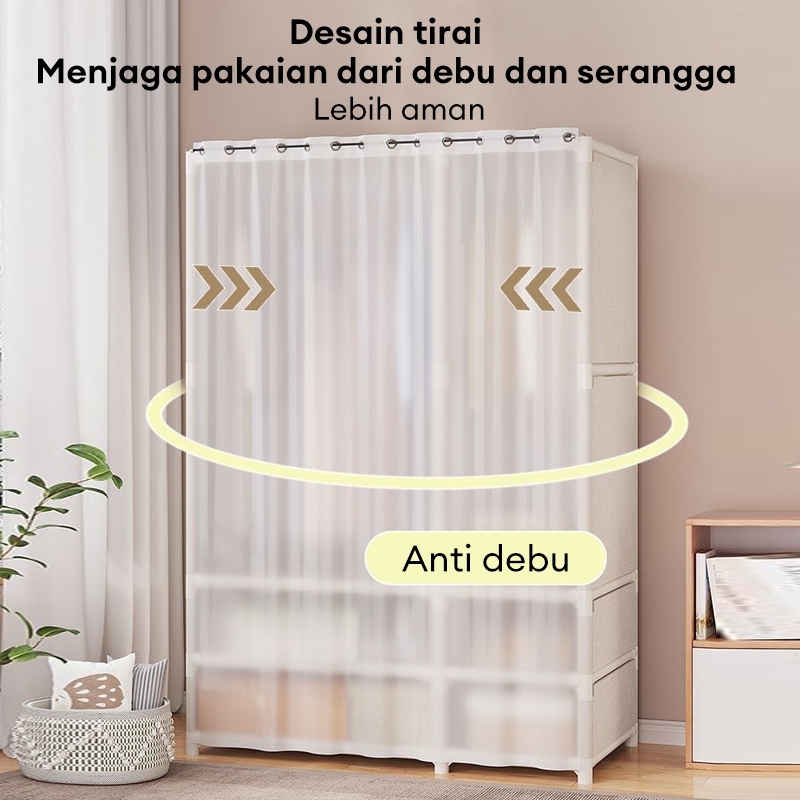 Jual Cottoli Lemari Pakaian Aesthetic Rak Gantungan Baju Serbaguna ...
