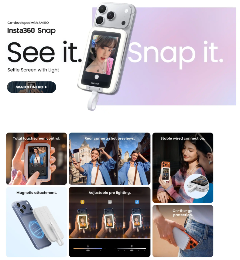Jual Insta360 Snap Selfie Screen Layar Mirroring Handphone | Shopee ...