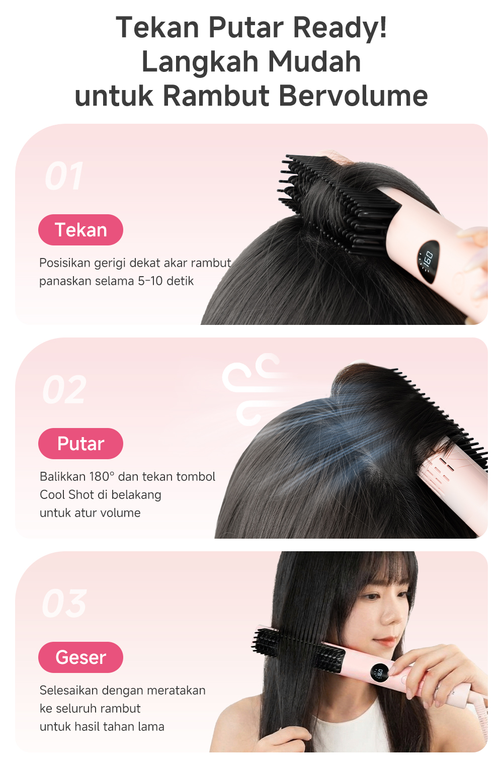 Jual Simplus Catokan Sisir Dingin Hot & Cool Styling 5 Suhu Layar Besar ...