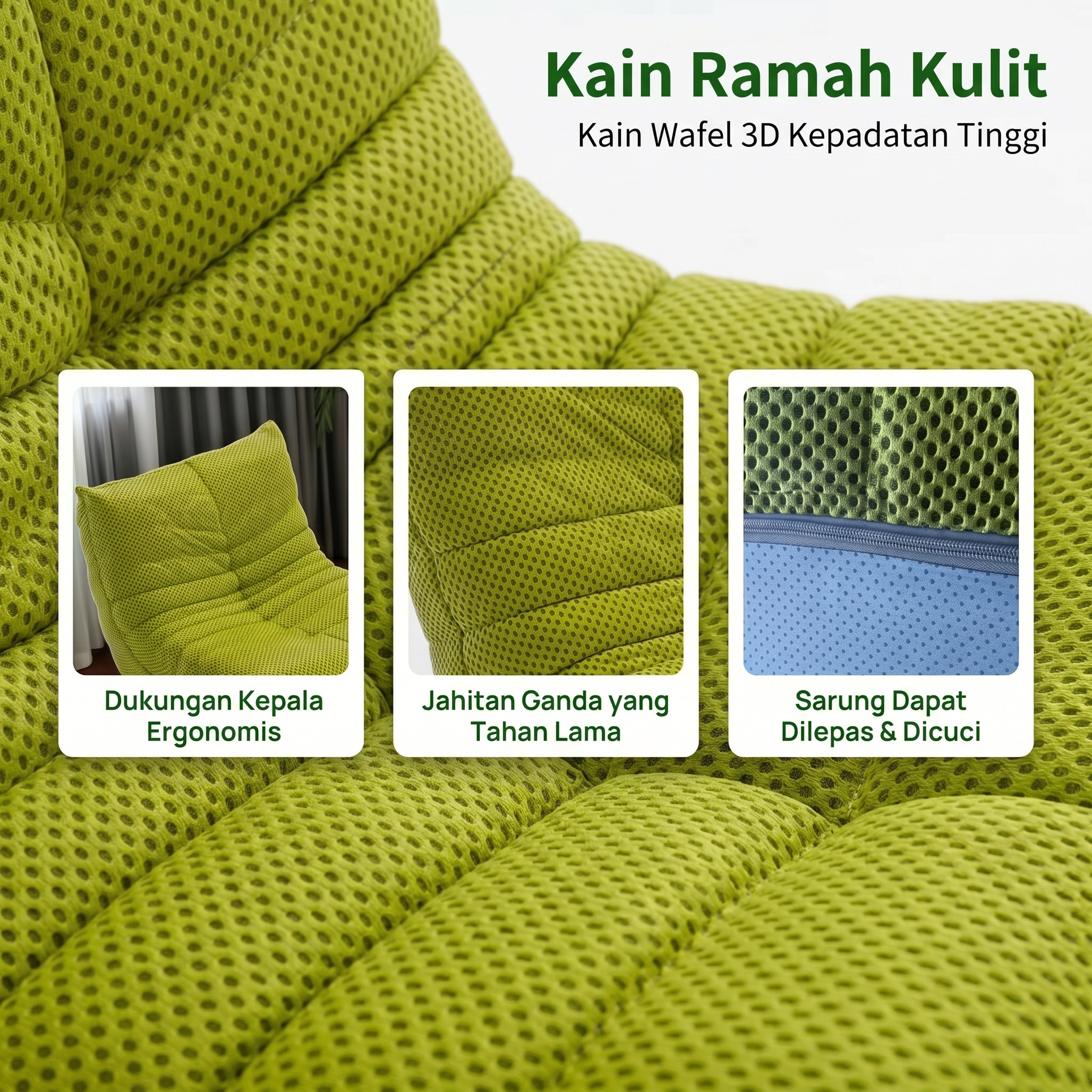 Jual POPSOFA Sofa Ulat Modern 6 warna/Sofa 1 seater Ruang Tamu ...