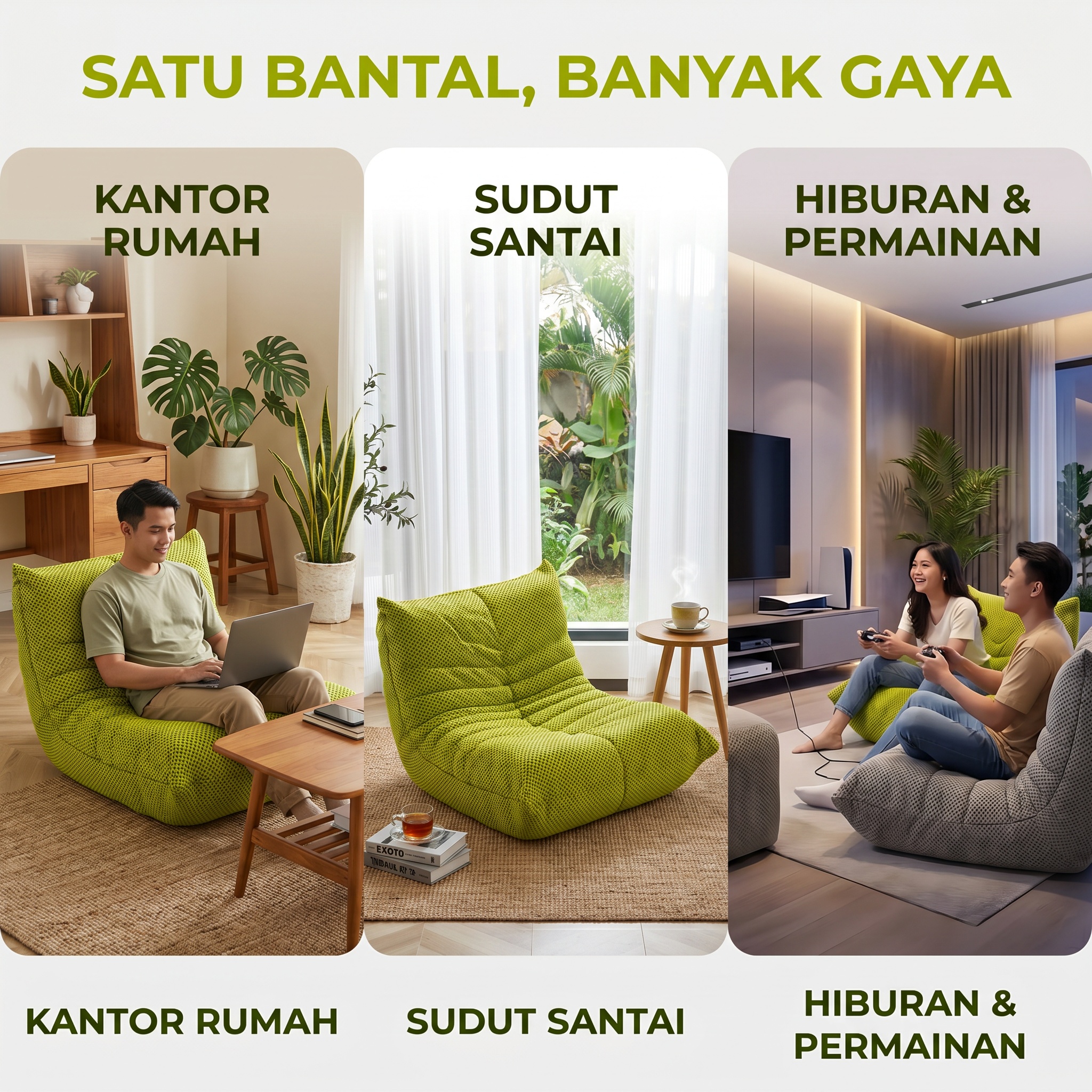 Jual POPSOFA Sofa Ulat Modern 6 warna/Sofa 1 seater Ruang Tamu ...