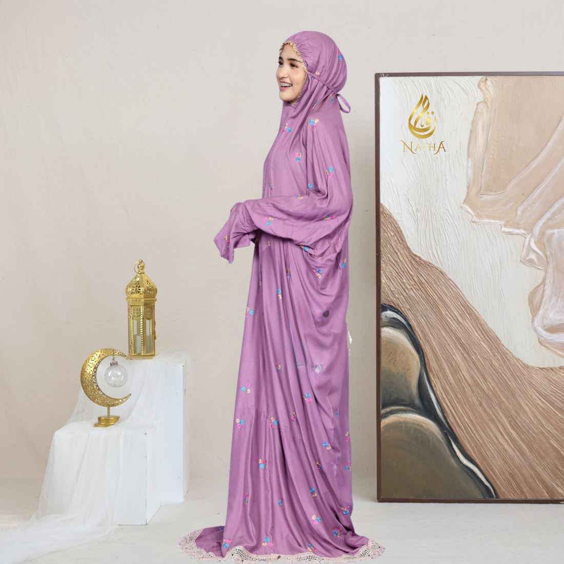 Jual NAFHA - Mawar Hani Series Mukena Terusan Dewasa Bordir Katun Rayon ...