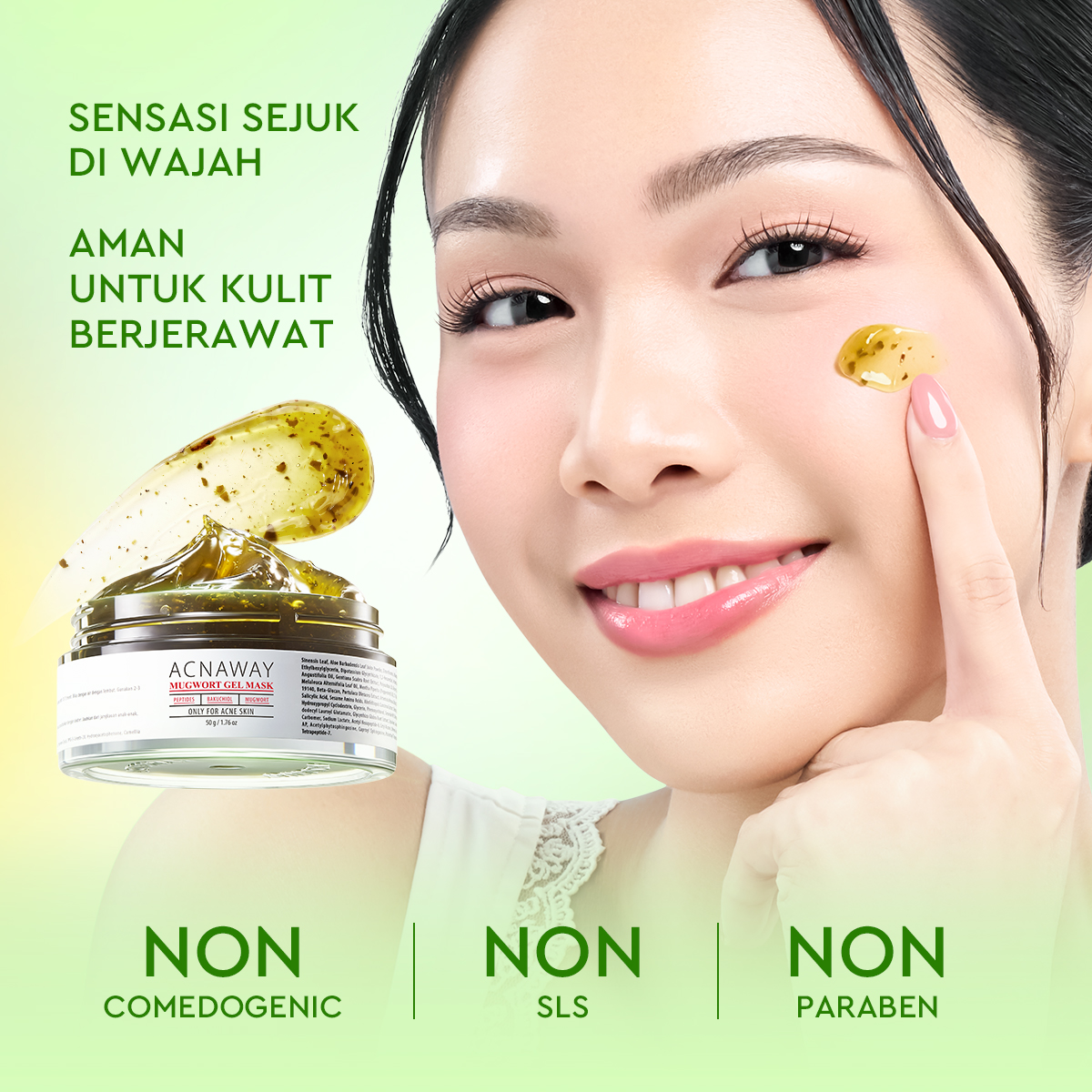 Jual ACNAWAY Advanced Mugwort Gel Mask BIG SIZE – Face Mask Gel Masker ...