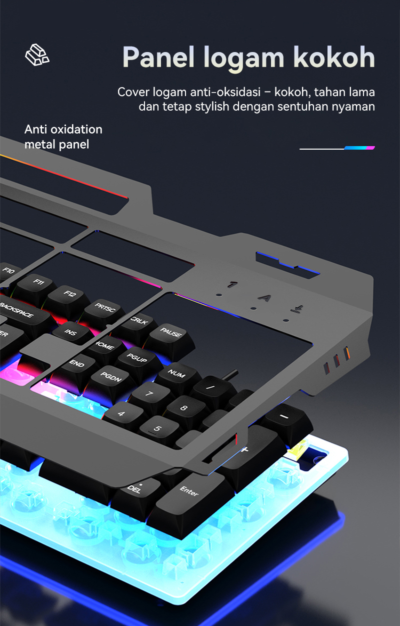 Jual Bikinlaku k78 Keyboard Gaming RGB Kabel USB For Kabel RGB dengan ...