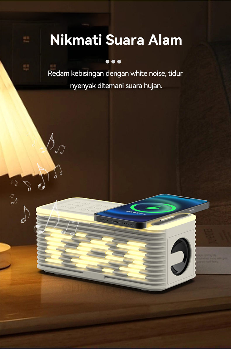 Jual BASIKE Speaker Bluetooth MW90 Bass Kuat LED RGB Wireless Charging ...