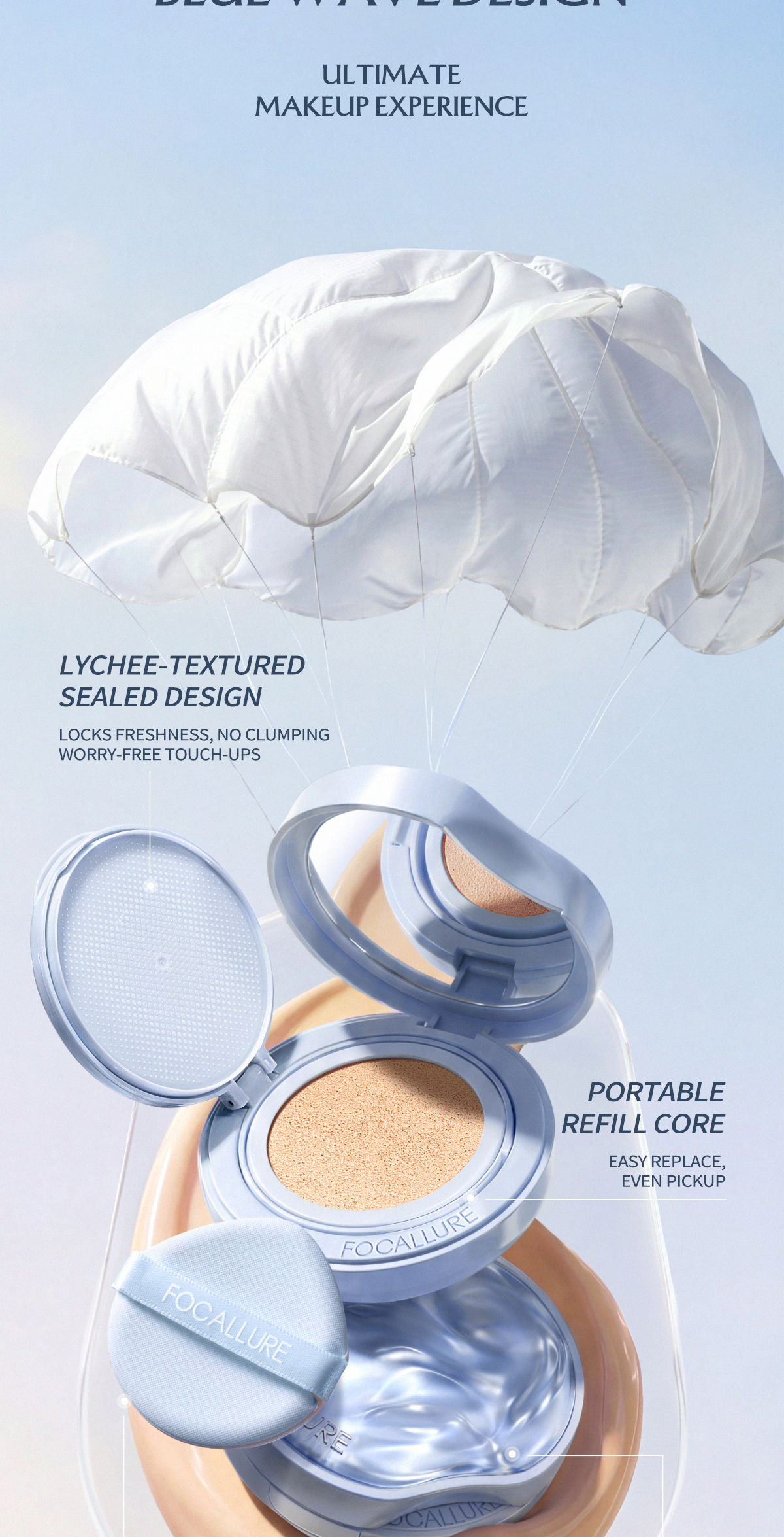 Jual [NEWFOCALLURE Unstoppable Blue Matte Cushion 16H longlasting Oil ...