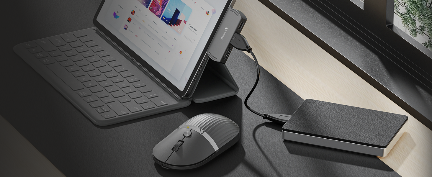Jual ProtoArc Hubmouse Mouse Dual Bluetooth + USB C Built-in Hub 2-in-1 ...